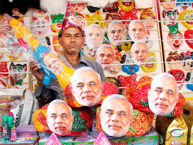 Vendor arranges Modi masks in Ranchi