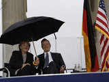 George Bush & Angela Merkel
