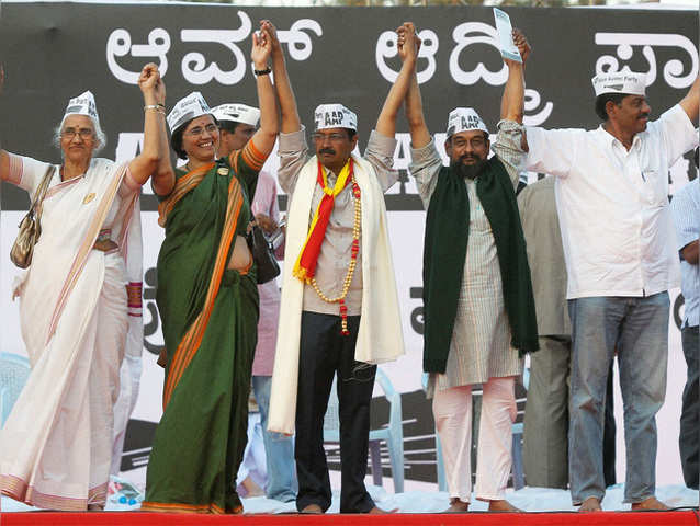 AAP leader Arvind Kejriwal rally in Bangalore