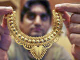 Gold necklace at a jewellery shop in Jammu