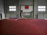 Gymnast practicing