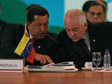 Hugo Chavez (L) with Rafael Ramirez 
