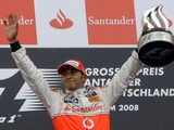Lewis Hamilton of Britain celebrates