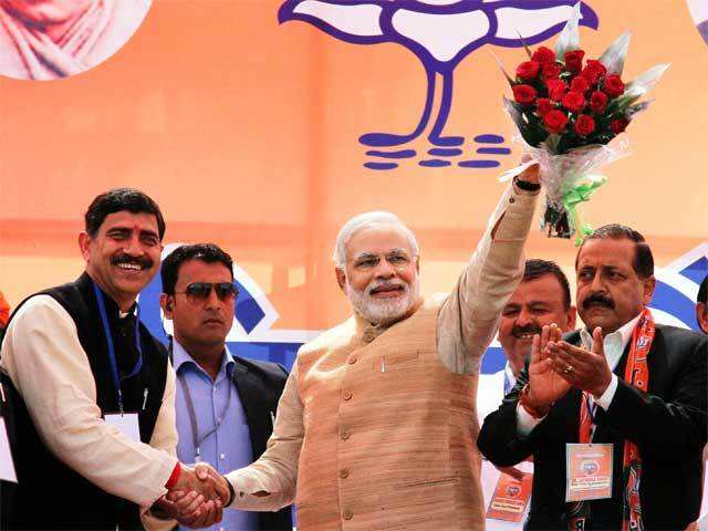 Narendra Modi at a rally in Kathua district