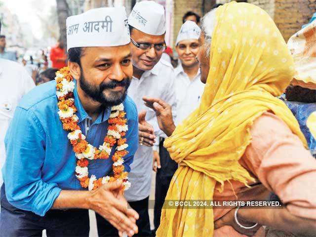 Asish Khaitan during an election campaign in Delhi