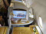 First class section of the Emirates' Airbus