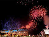 Fireworks illuminate Olympic Village