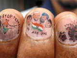 Nail painting bears anti terrorism message