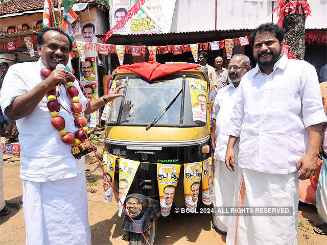 LDF's candidate Philipose Thomas seen campaigning