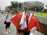 Olympics: Flags on the head