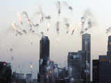 Pyrotechnics on central business district