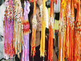 A young girl chooses a 'rakhi'