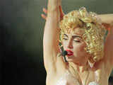 Madonna performs during her Blond Ambition tour