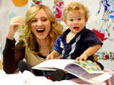 Madonna with her baby