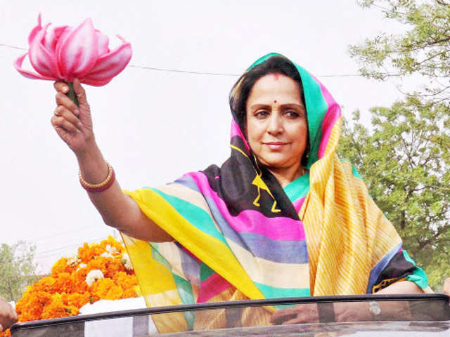 Hema Malini campaigns in Mathura