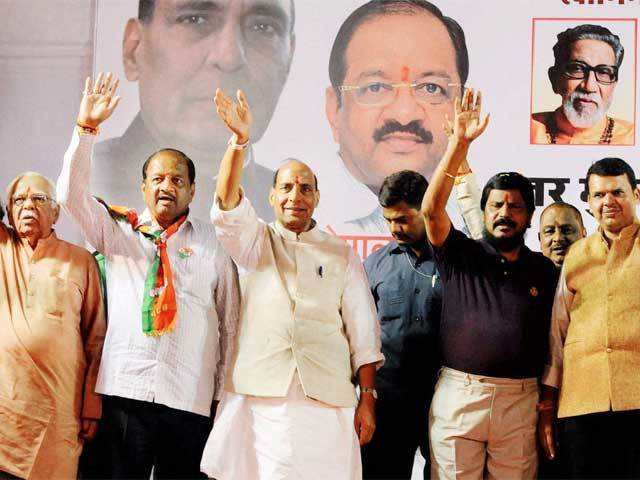 Rajnath Singh at a rally in Mumbai