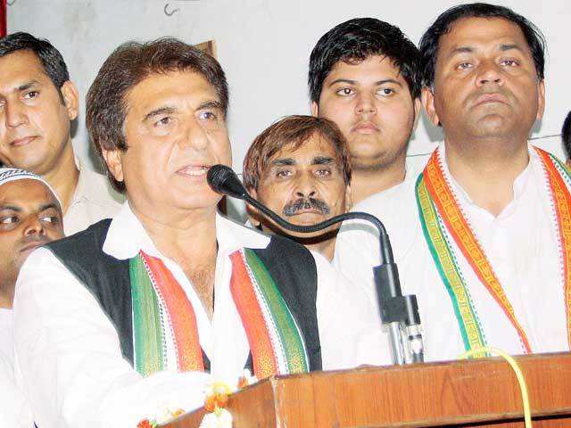 Raj Babbar at an election rally