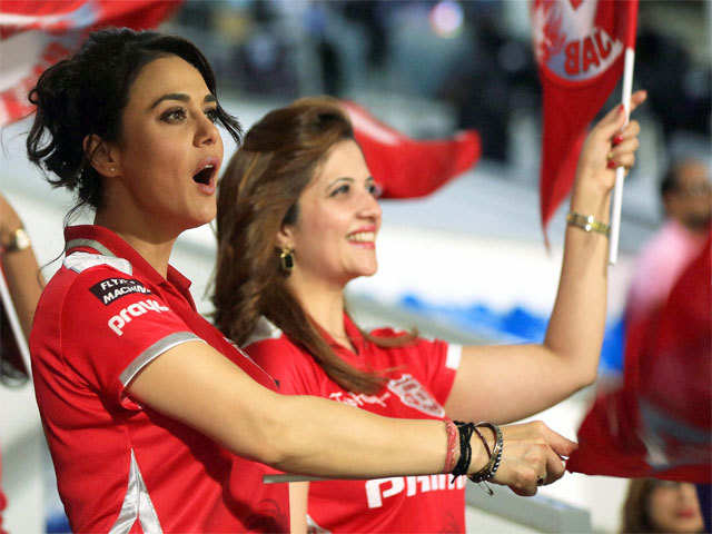 Preity Zinta during an IPL 7 match against Sunrisers Hyderabad in Sharjah