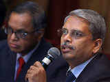 Infosys CEO addresses a press conference