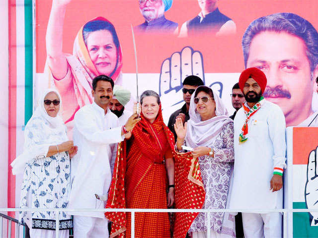 Sonia Gandhi's at an election rally in Punjab