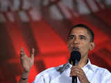 Barack Obama addresses rally