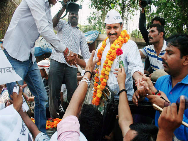 Arvind Kejriwal at a rally in Varanasi