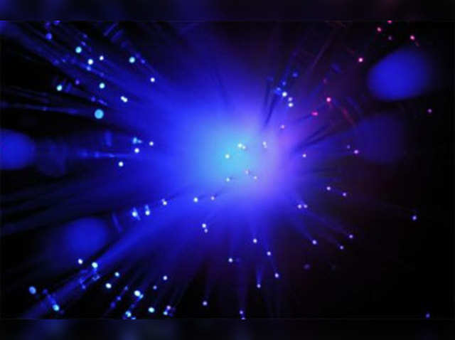 Blue light from fiber optic 