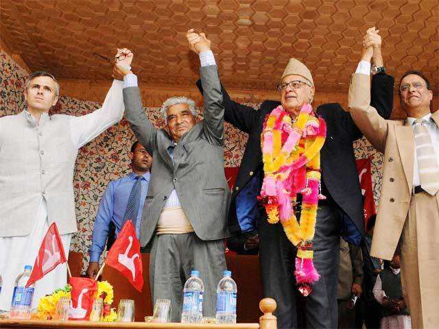 Omar Abdullah at an election rally