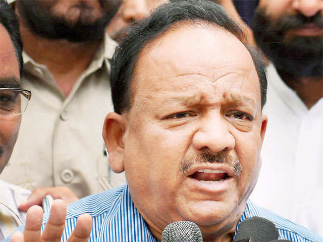 Harsh Vardhan talks to the media