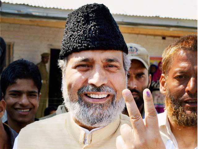 Muzaffar Hussain Beigh after casting his vote