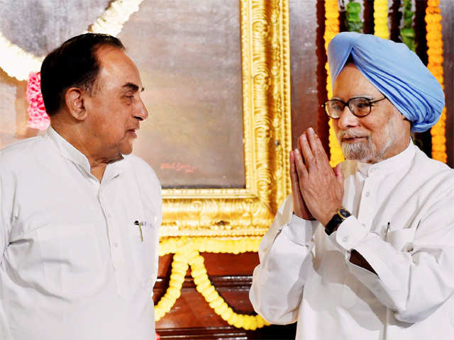 Manmohan Singh with Subramanian swamy