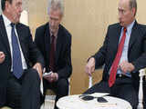 Vladimir Putin with former German Chancellor