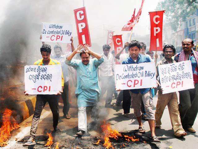 CPI protest in Bhubaneswar