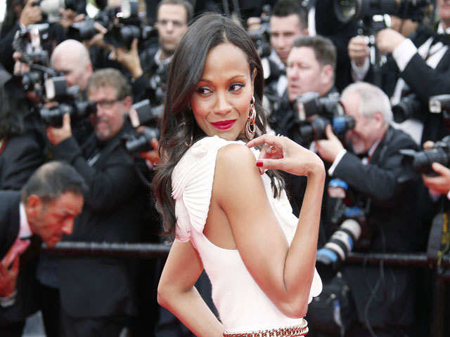 US actress Zoe Saldana in Cannes, southern France