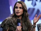 Jordan's Queen Rania speaks during the Clinton Global Initiative