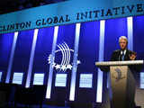 Bill Clinton speaks before a panel discussion