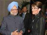 Manmohan Singh with Sarah Palin