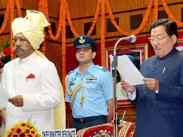Pawan Chamling Chief Minister of Sikkim takes oath