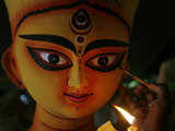Goddess Durga idol in Siliguri 