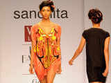 Model walking the ramp for designer Sanchita