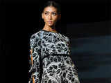 Model walking the ramp for designer Vivian