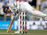 Sachin Tendulkar touches the pitch