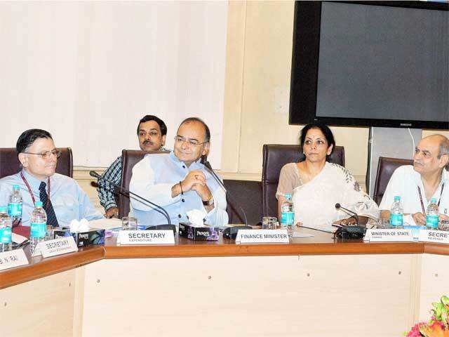 Arun Jaitley during pre-budget meeting