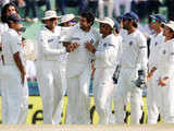 Team India celebrates Brett Lee's dismissal