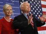 John McCain with his wife Cindy at campaign