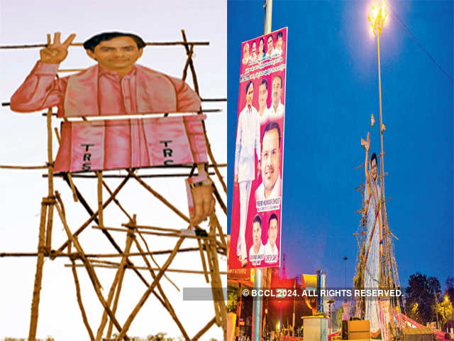 KCR celebrated in posters and cutouts