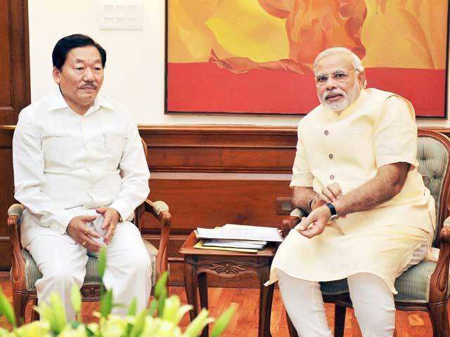 Narendra Modi with Pawan Chamling