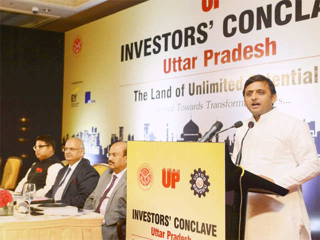 Akhilesh Yadav at an investors' meet