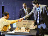 Kramnik exchanges handshake with Anand