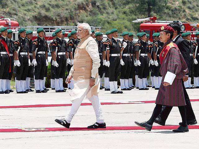 School students welcome Modi in Bhutan